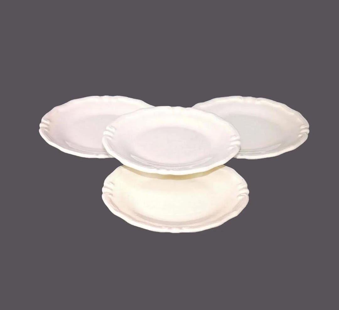 Vintage Tiffany Boutique L4201 Bread Plates. All Cream Embossed