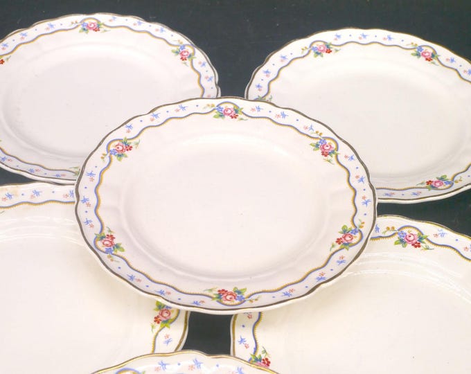 Vintage Grindley Linden Lea Bread Plates. England. Set of 6.