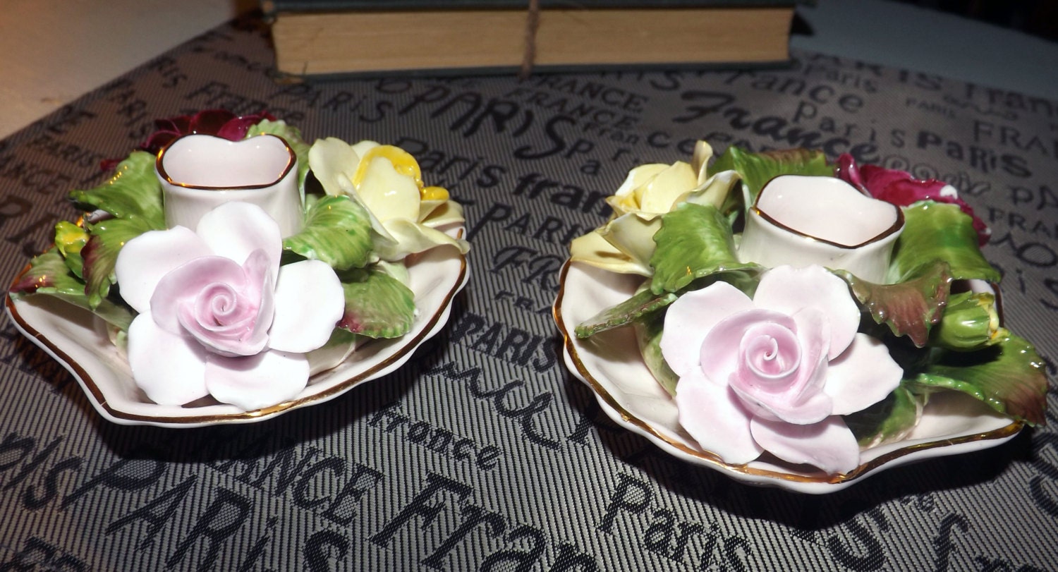 Early midcentury (1940s) Denton Best Bone China candlestick holder