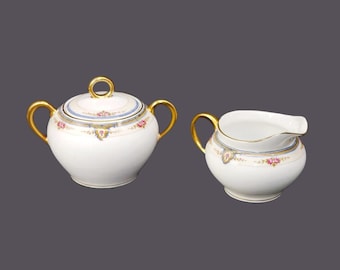 Antique Thomas Bavaria The Belvedere creamer and covered sugar bowl.