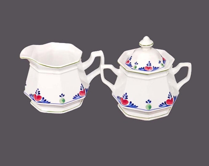 William Adams Veruschka creamer and covered sugar bowl set made in England. Flaws (see below).