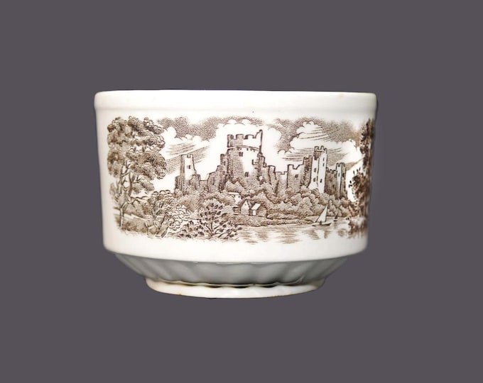 Vintage English Ironstone Tableware | EIT Castles Brown sugar bowl made England.