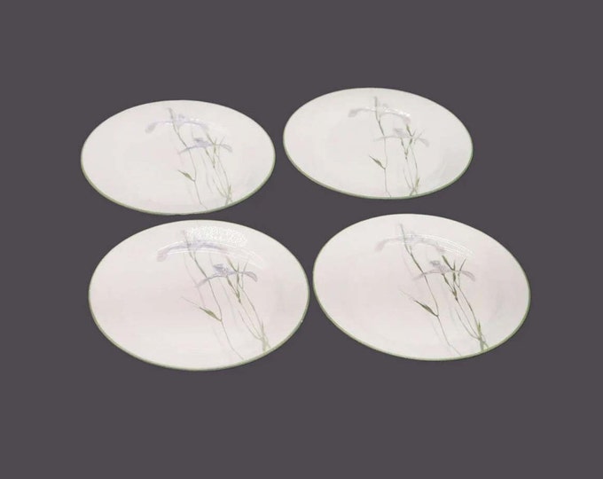 Four Corelle Corningware Shadow Iris salad plates made in USA.