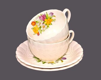 Vintage Bolian Reedwood cup and saucer sets made in England. 2 sets.