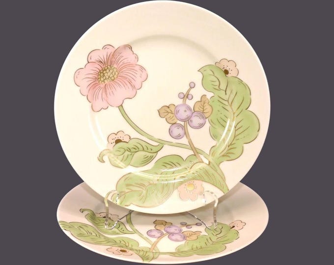 Pair of Fitz & Floyd Cotillion Garden salad plates made in Japan.