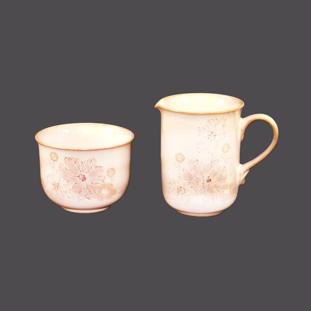 NUDAENG 누댕이 蘸酱狗 セット 7点 Vintage Denby Sandalwood stoneware creamer and sugar bowl made in