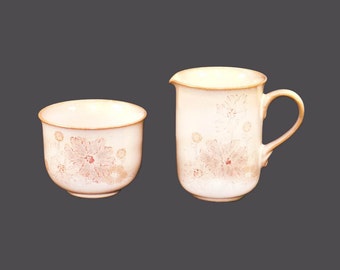 Denby Sandalwood Stoneware Creamer and Open Sugar Bowl Set Made in