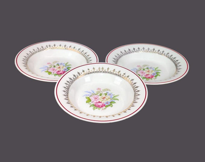 Vintage Sebring American Limoges Admiration rimmed soup bowls. 3 bowls. Flaw
