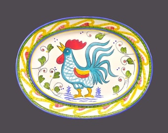 Vintage Clay Art Mosaic Rooster turkey platter.