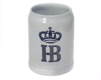 Vintage HB Hofbrauhaus Stoneware Beer Stein - Salt Glaze 0.5L Tankard