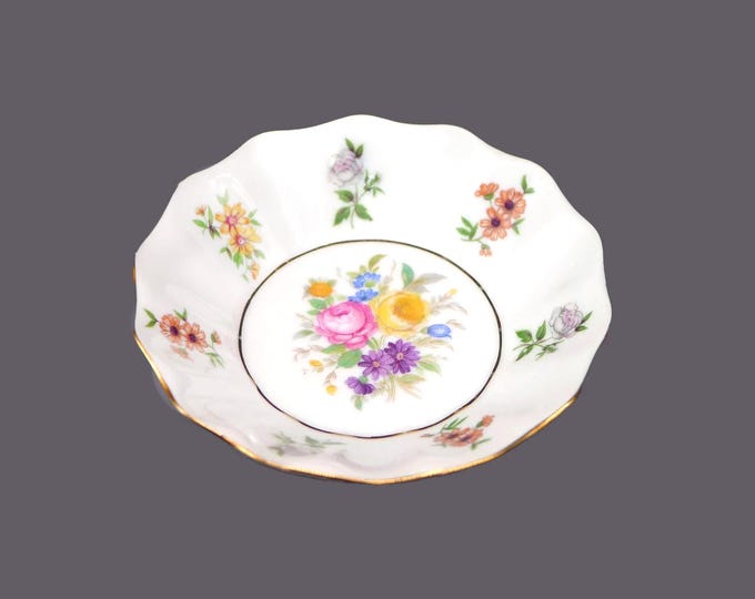 Bernadotte | Thun | LC Czechoslovakia trinket, ring dish. Roses, other florals, gold edge.
