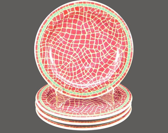 Four Pier 1 Mosaic Fruit bread plates made in Italy.