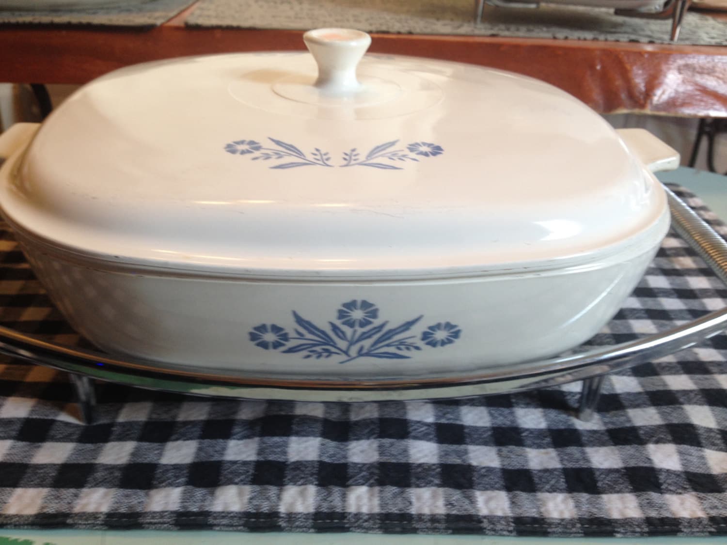 Vintage (c.1960s) Corning Corning Ware Cornflower Blue covered