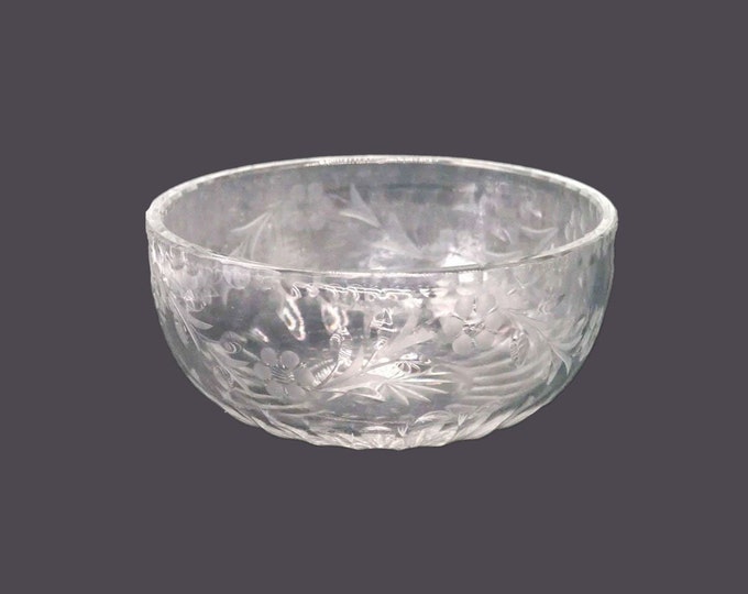 Heavy pinwheel and cornflower cut-crystal bowl made in Czechoslovakia.