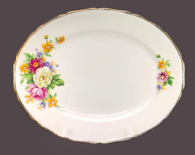 Royal Swan | Booths & Colclough Riverdale oval platter made in England. Utensil scratches (see below).