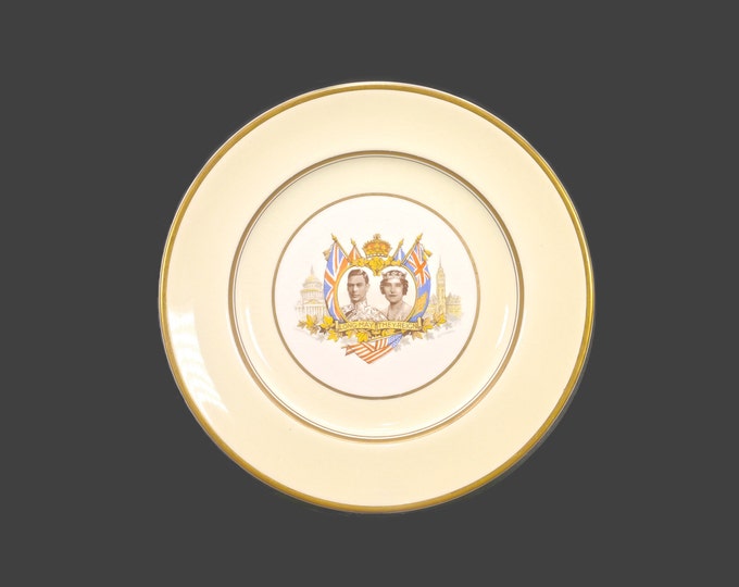 Johnson Brothers George VI and Queen Elizabeth 1939 Royal Visit to Canada commemorative plate. Pareek Ironstone made in England.