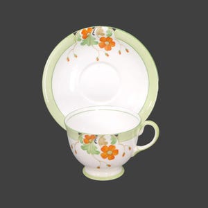 Antique Aynsley B3553 bone china cup and saucer set. Hand-decorated, made in England.