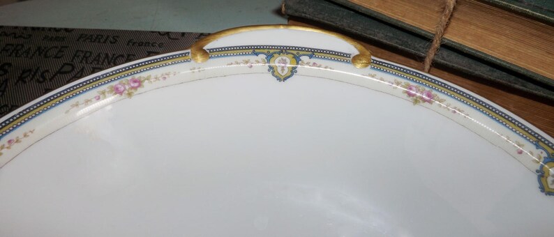 1908 Antique Rosenthal The Belvedere lugged art-nouveau vegetable roses. serving bowl Abundant gold Thomas Bavaria