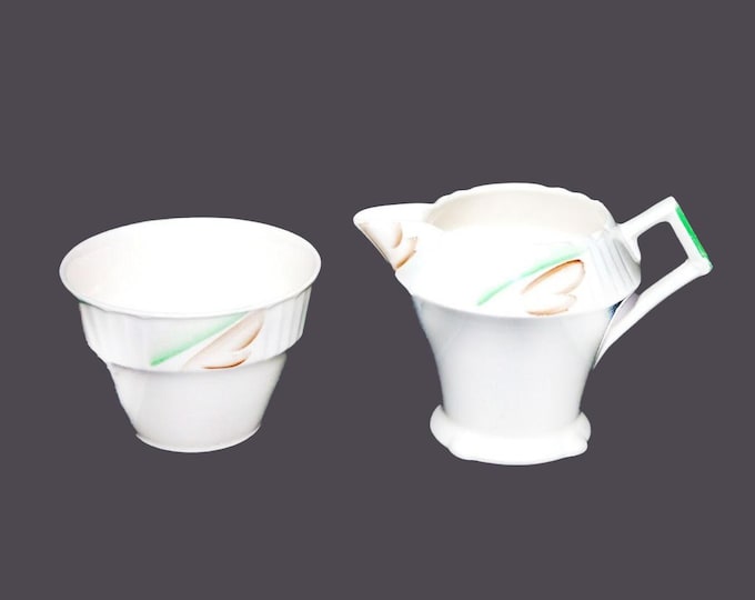 Myott 2245F creamer and open sugar bowl set made in England.