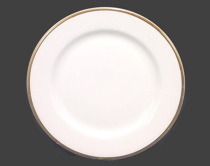 Johnson Brothers JB570 bread plate. Gold trim, black pen line. Pareek ironstone made in England. Sold individually.