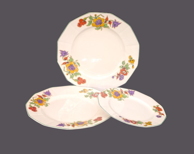 Set of three Myott Son & Co California plates. 2 dinner, 1 salad. England.