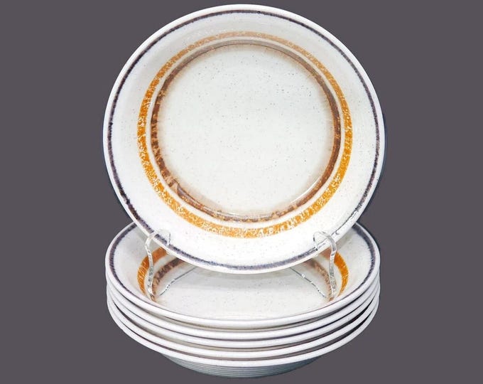 Six Arklow Santos stoneware fruit nappies, dessert bowls. Aran Stone stoneware made in Ireland.