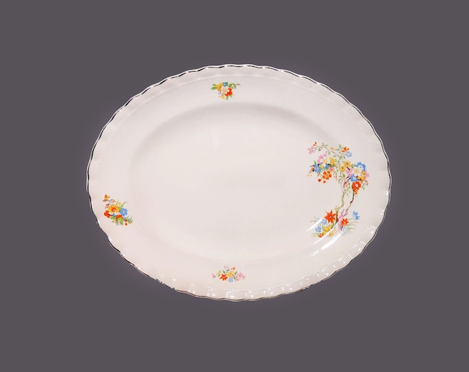 Antique Edwardian Age J&G Meakin MEK188 oval platter. Antique tableware made in England.