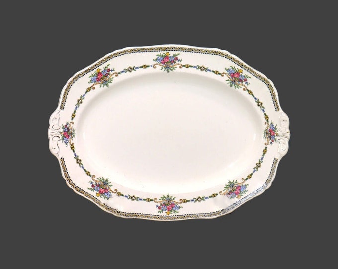 Antique art-nouveau period Alfred Meakin Cowes oval platter made in England. Flaws (see below).