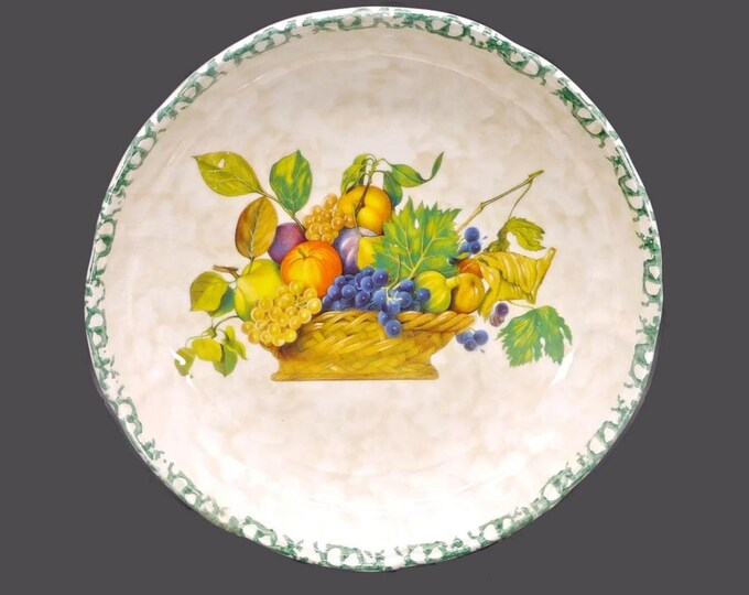 Ceramica Due Torri | Garantito Per Alimenti round salad or pasta serving bowl. Made in Italy. Central fruit basket image