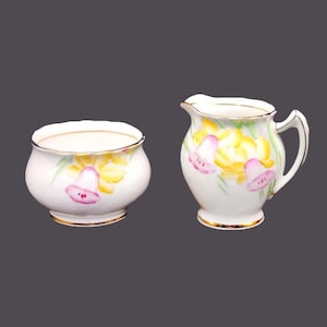 Thomas Forester | Phoenix China 297 creamer and sugar bowl set. Bone china made in England.