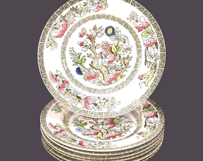 Seven Johnson Brothers Indian Tree bread plates made in England. Flaws (see below).