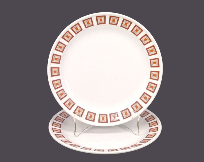 Pair of retro Steelite Regent luncheon plates. Vintage hotelware made in England. Flaw (see below).