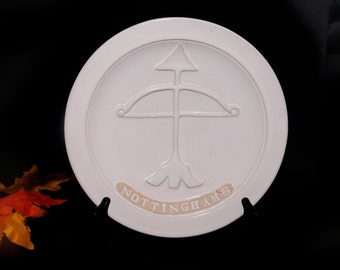 Handmade nautical pottery dinner plate. Mark Kelner Goose Creek Pottery Canada.