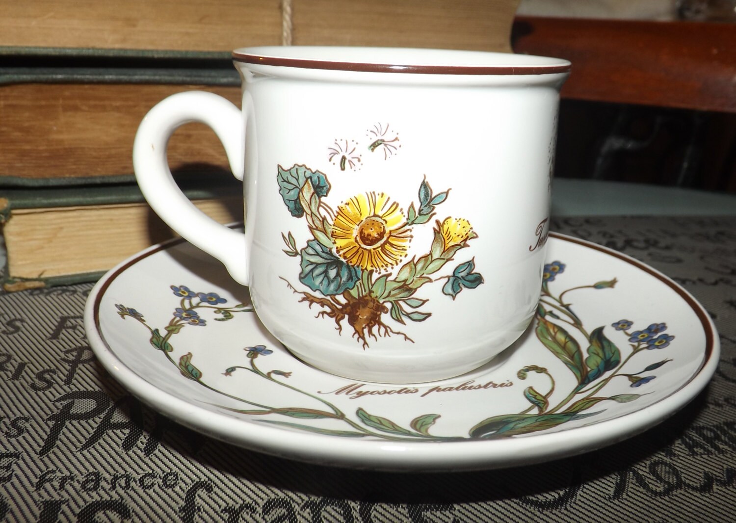 Vintage (c.1980s) Villeroy and Boch Botanica pattern tea set (flat cup