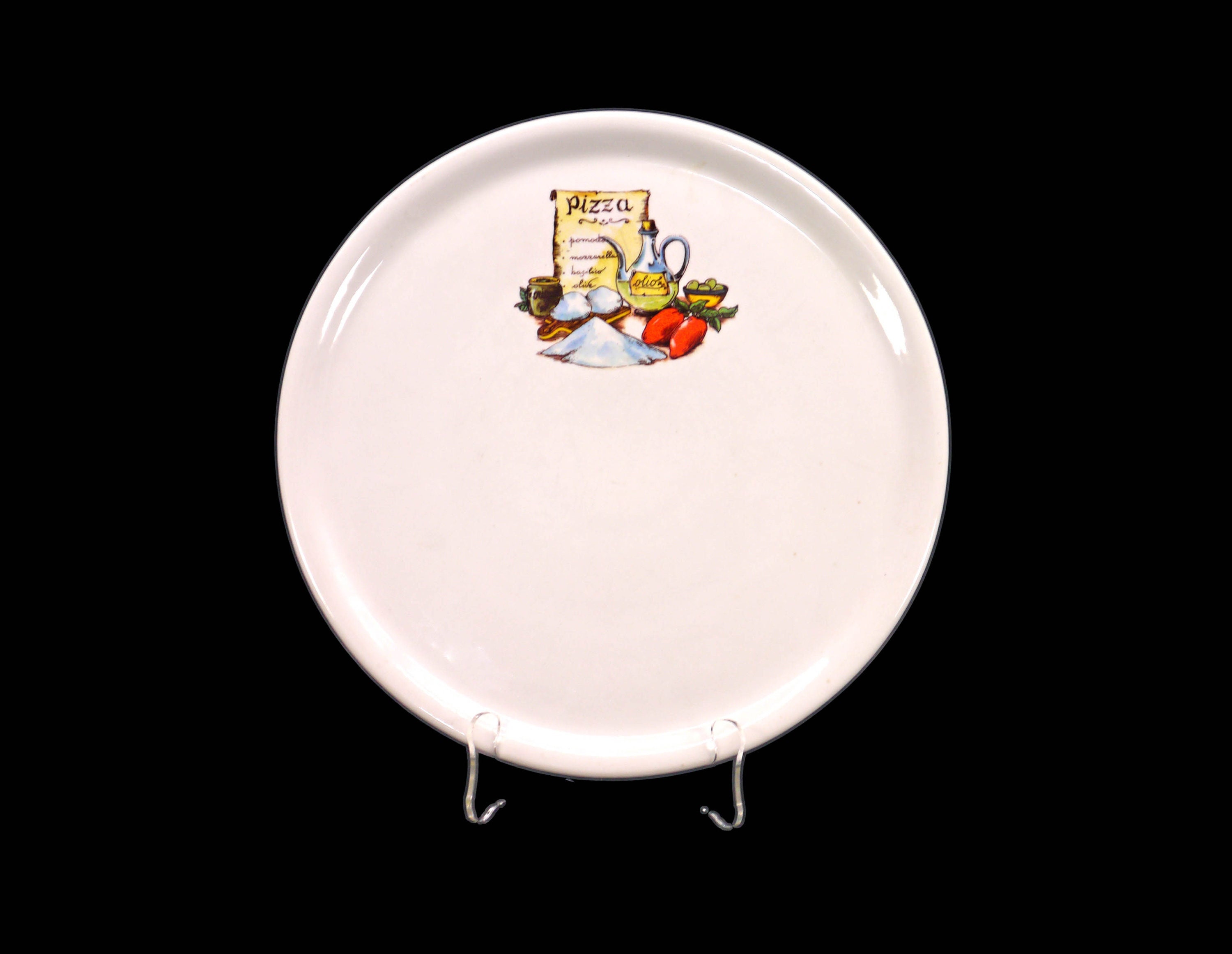 Plat porcelaine de Tavola Saturnia Italie poissons stylisés 31 cm C3