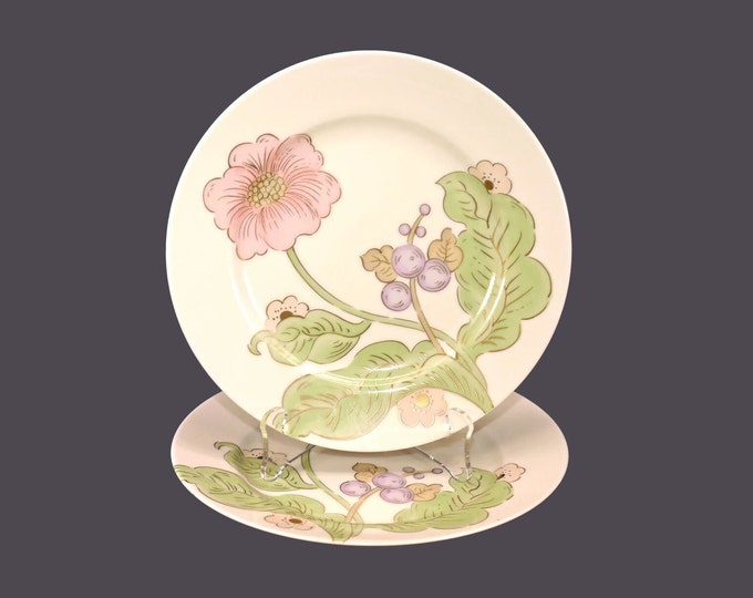 Pair of Fitz & Floyd Cotillion Garden salad plates made in Japan.