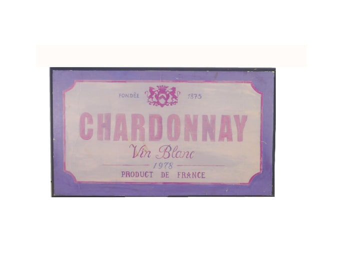 French Chardonnay Vin Blanc wooden wine bar sign | plaque ready for hanging.