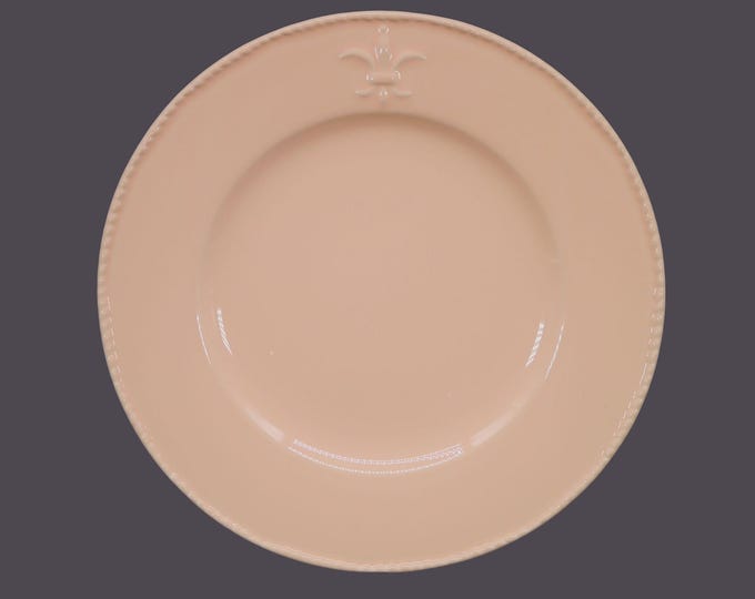 Bordallo Pinheiro Fleur de Lis Pink all pale pink chop plate | service plate | round platter made in Portugal. Minor flaw (see below).
