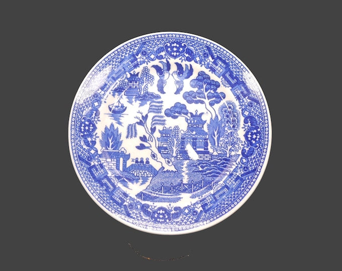 Blue Willow bread plate made in Japan. Classic blue-and-white Chinoiserie. Sold individually.