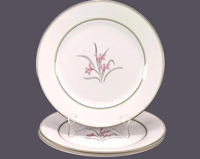 Three Noritake Kent 5422 dinner plates made in Japan.