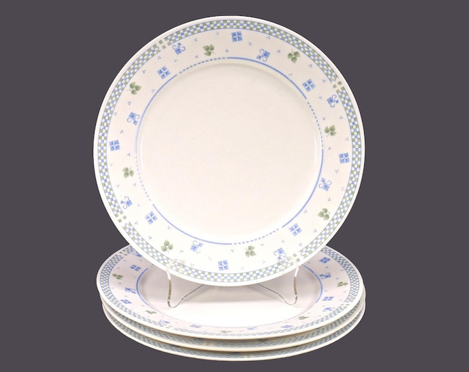Four Sango Sabrina large dinner plates. Country kitchen pattern.