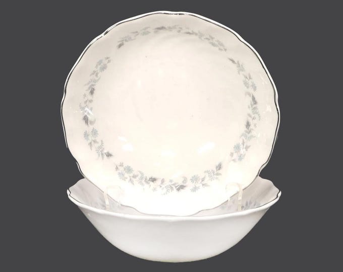 Pair of Johnson Brothers JB1122 coupe cereal bowls. Snowhite Regency ironstone made in England.
