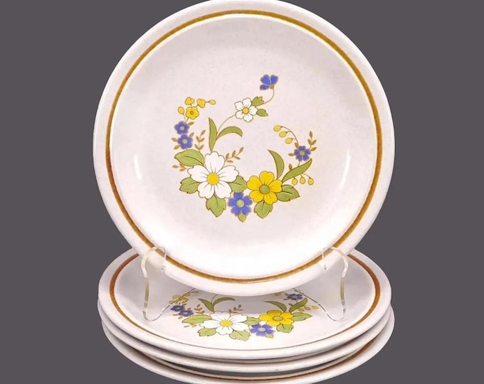 Vintage Nikko Mayflowers stoneware Salad Plates made in Japan. Set of 4