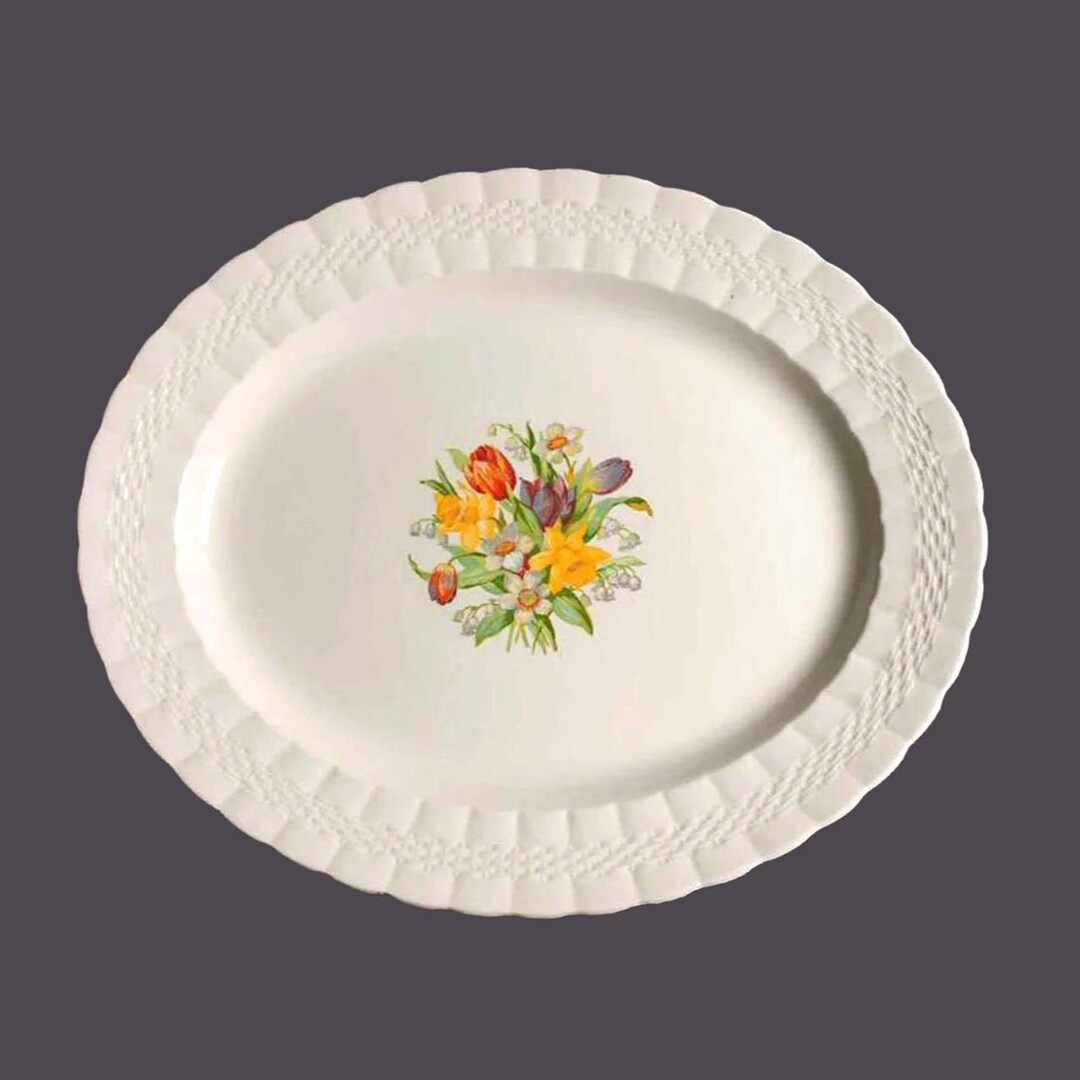 Vintage Simpsons Potters Providence 7747 oval turkey platter