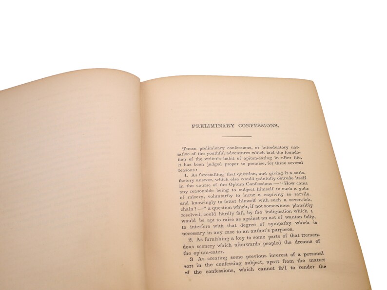 Antiquarian Victorian-era Book Confessions of an Opium Eater | Writings ...
