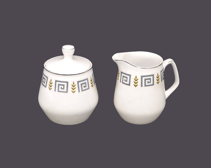 Wood & Sons Athens | WOO58 retro creamer and covered sugar bowl set. Alpine White Ironstone made in England. Flaws (see below).