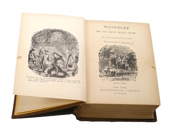 Antiquarian book Woodstock (aka The Cavalier) Sir Walter Scott. Waverley Novels. Worthington NY.