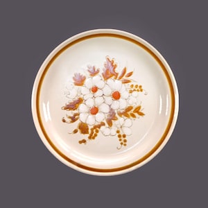 Vintage Mountain Wood Dried Flowers stoneware dinner plate made in Japan.