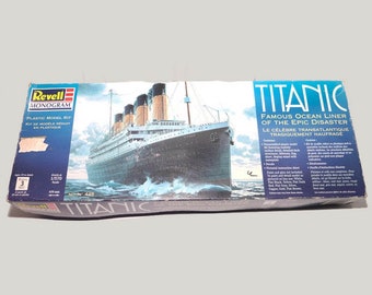 Vintage (1998) Revell Titanic scale model kit. New in opened box with instructions. Unassembled, complete.