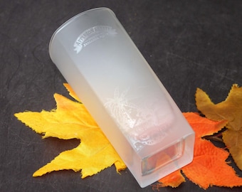 Vintage Appleton Estate Jamaica Rum hi-ball glass. Frosted, etched-glass.